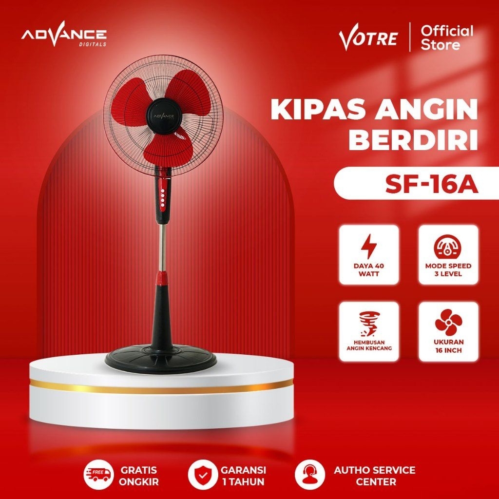 Kipas angin berdiri votre merah