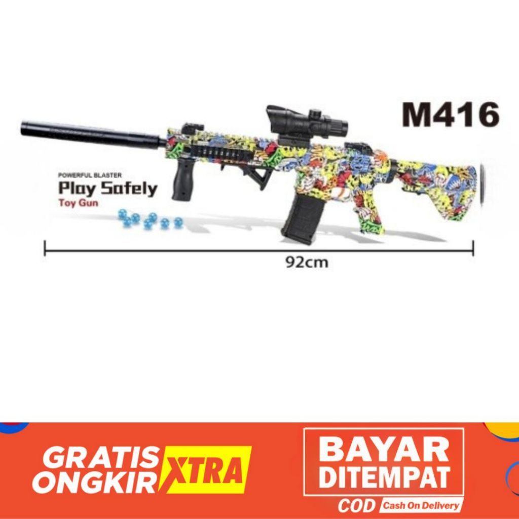 Mainan Anak M416  - SCAR GEL BLASTER ELECTRIC Mainan Tembakan Bubble Gel Otomatis
