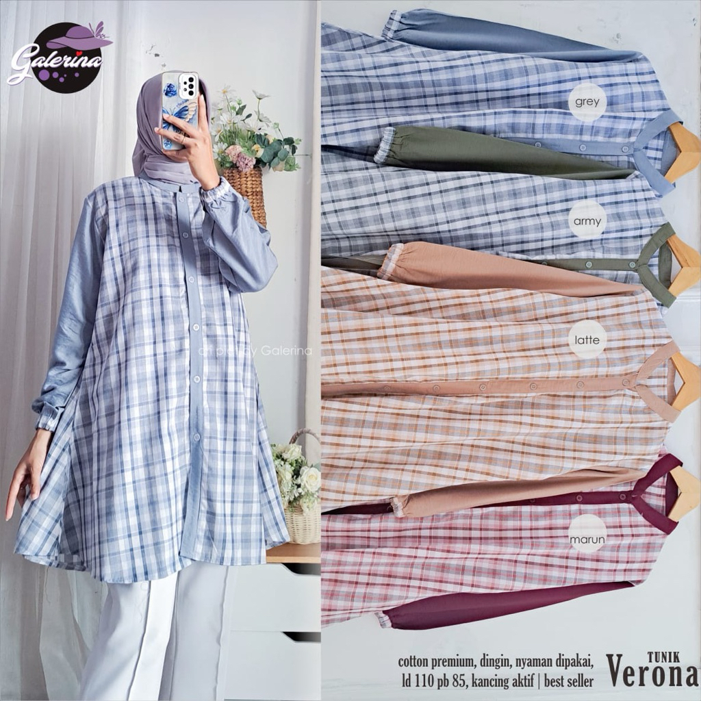 COD= NO CANCEL• Verona Tunik by Galerina• Tunik Simple Best Seller