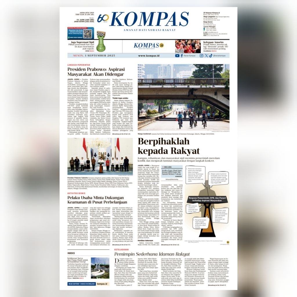 KORAN KOMPAS EDISI DESEMBER  2025 ( DIJUAL HARIAN  )