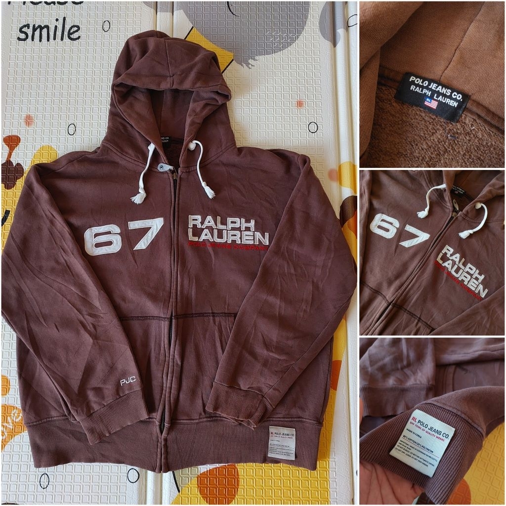Hoodie Zipper Polo RALPH LAUREN COKLAT [ Second Original ]