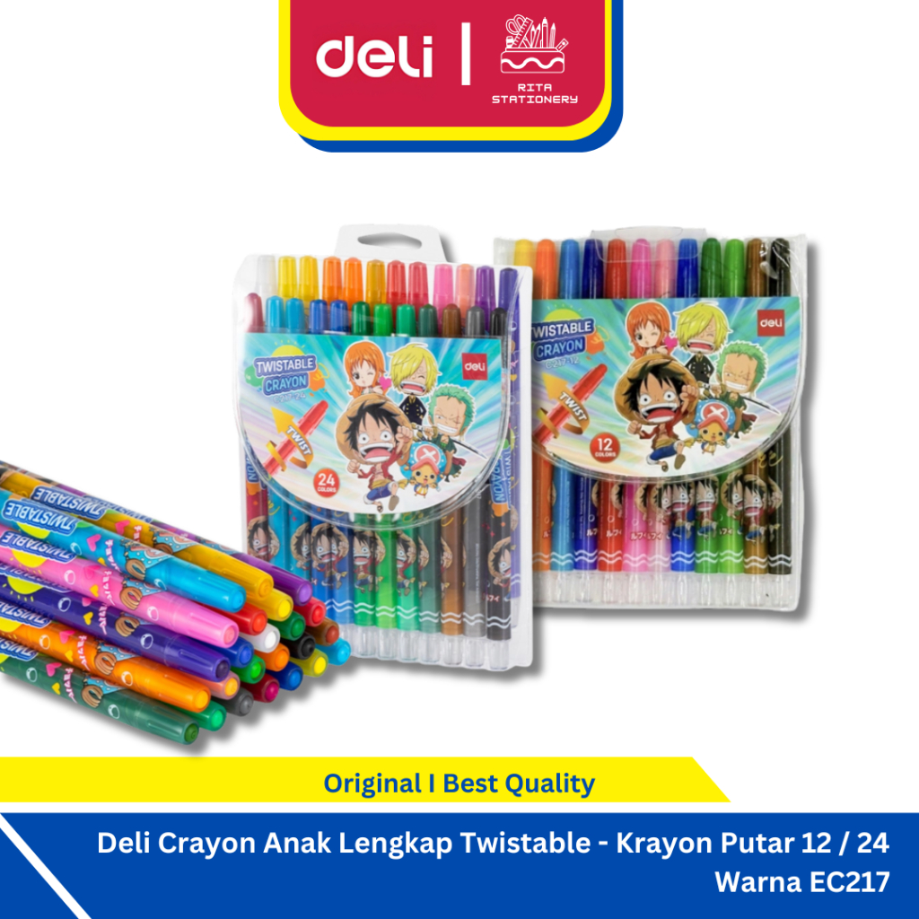 

Deli Crayon Anak Lengkap Twistable - Krayon Putar 12 / 24 Warna EC217 One Pieces