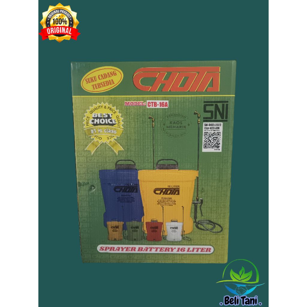 CHOTA 16 LITER - Tangki sprayer elektrik - ORIGINAL PABRIK -berfungsi untuk menyemprotkan pupuk, pes
