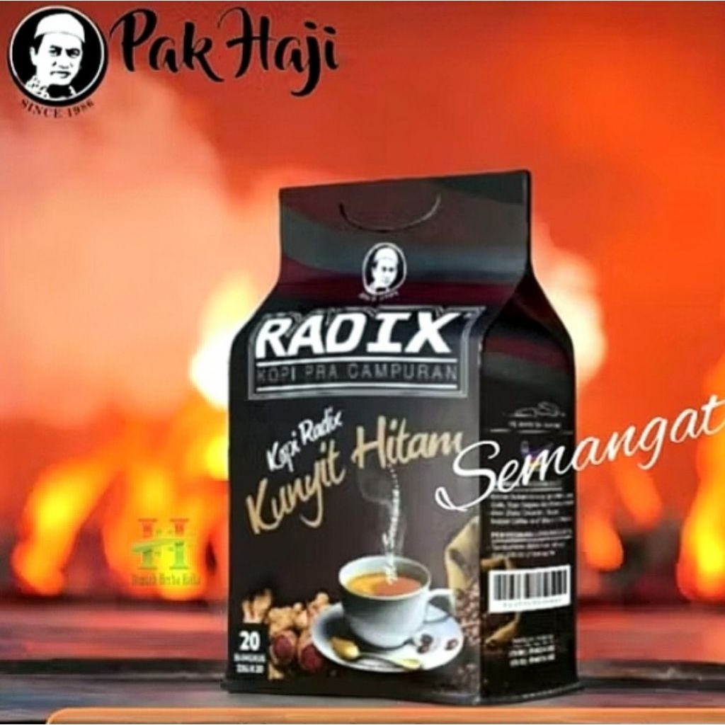 

Kopi Radix Kunyit Hitam isi 20 pcs Premix HPA, Kupi Pracampuran