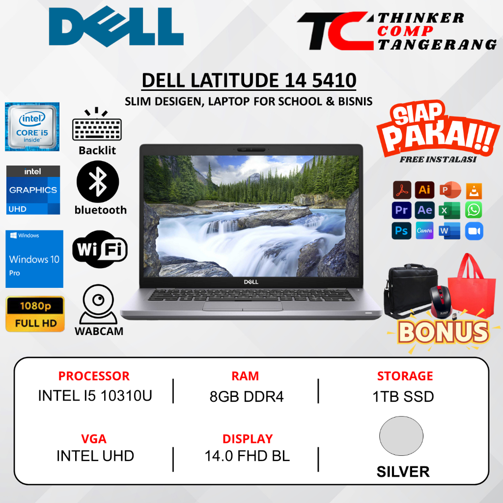 Dell Latitude 14 5410 Intel I5 10310U 8GB 1TB 14.0 FHD Backlight Win11pro