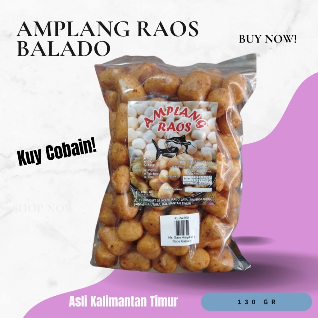 

AMPLANG RAOS/BALADO/KHAS KALIMANTAN TIMUR/PEDAS GURIH/130 gr