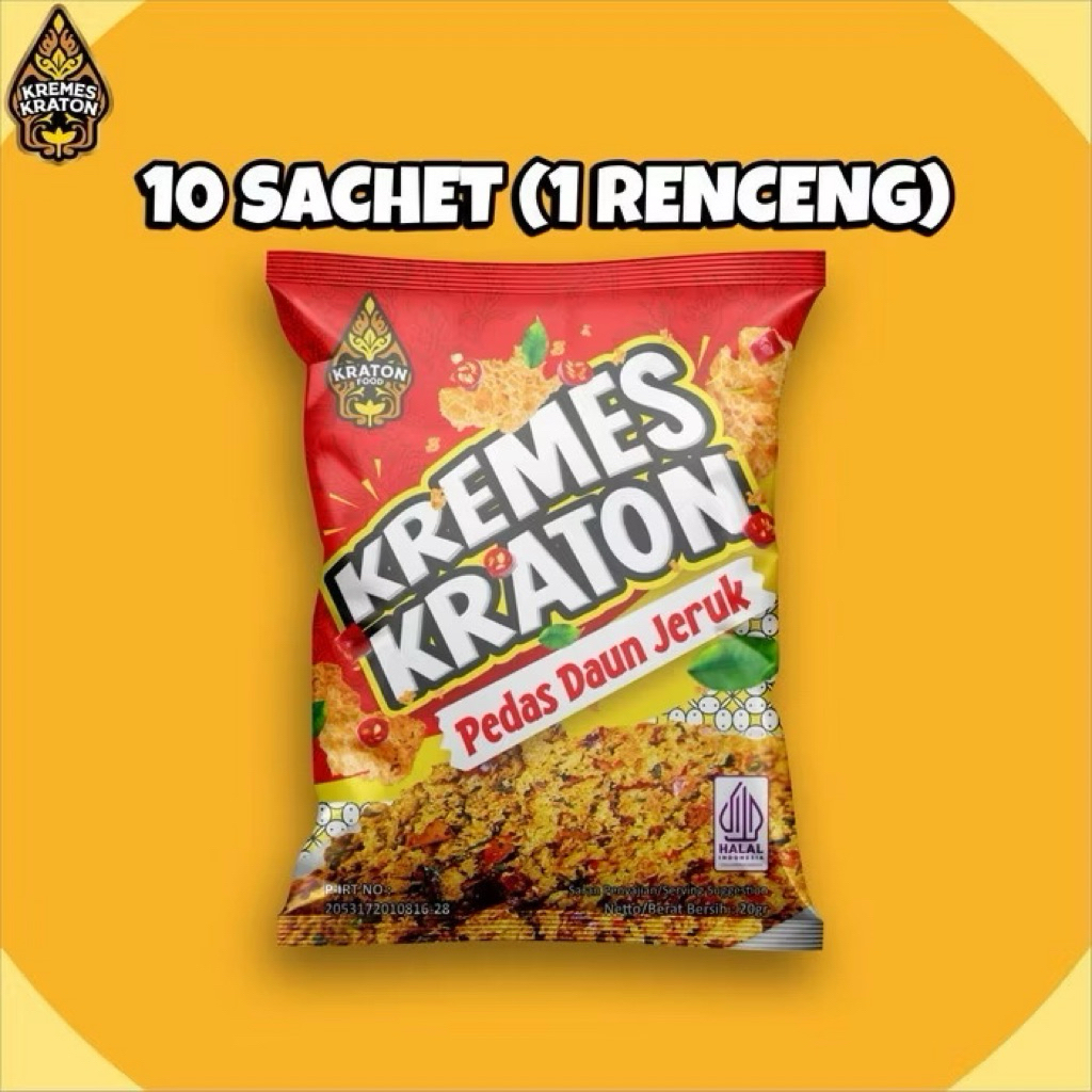 

KREMES KRATON 10 SACHET MIX RASA 5x5 , ORIGINAL, PEDAS DAUN JERUK, SAPI PANGGANG-KREMES AYAM KRATON 16gram
