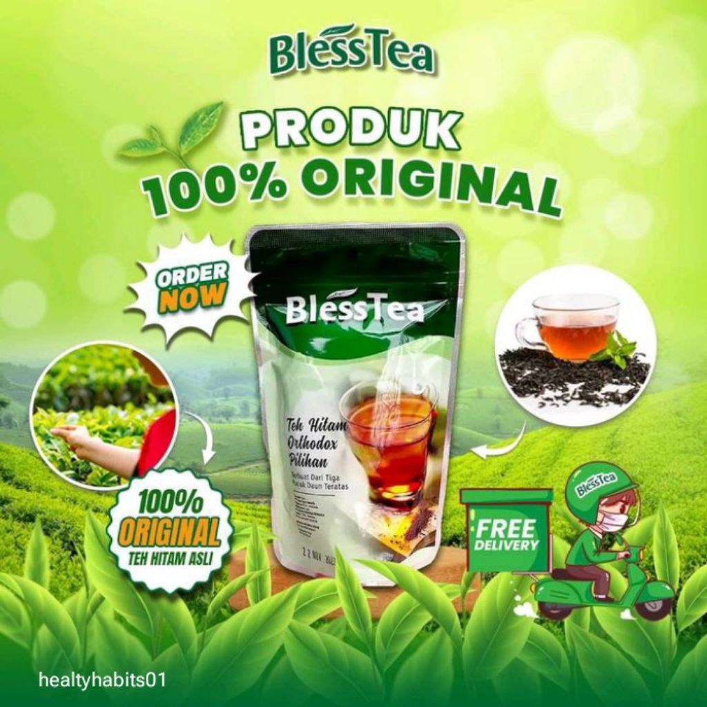

ORIGINAL BLESSTEA POUCH TEH HITAM ORTHODOX 70gr TEH PILIHAN