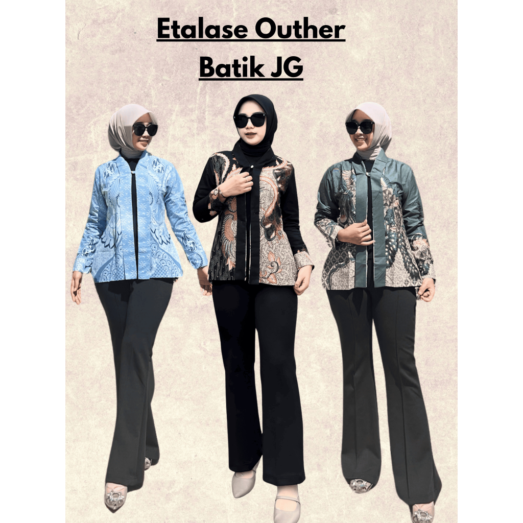 OUTHER KEMJA BATIK WANITA BLOUSE BATIK WANITA KEKINIAN MODERN TERBARU BAHAN KATUN PREMIUM SEMI BUTIK