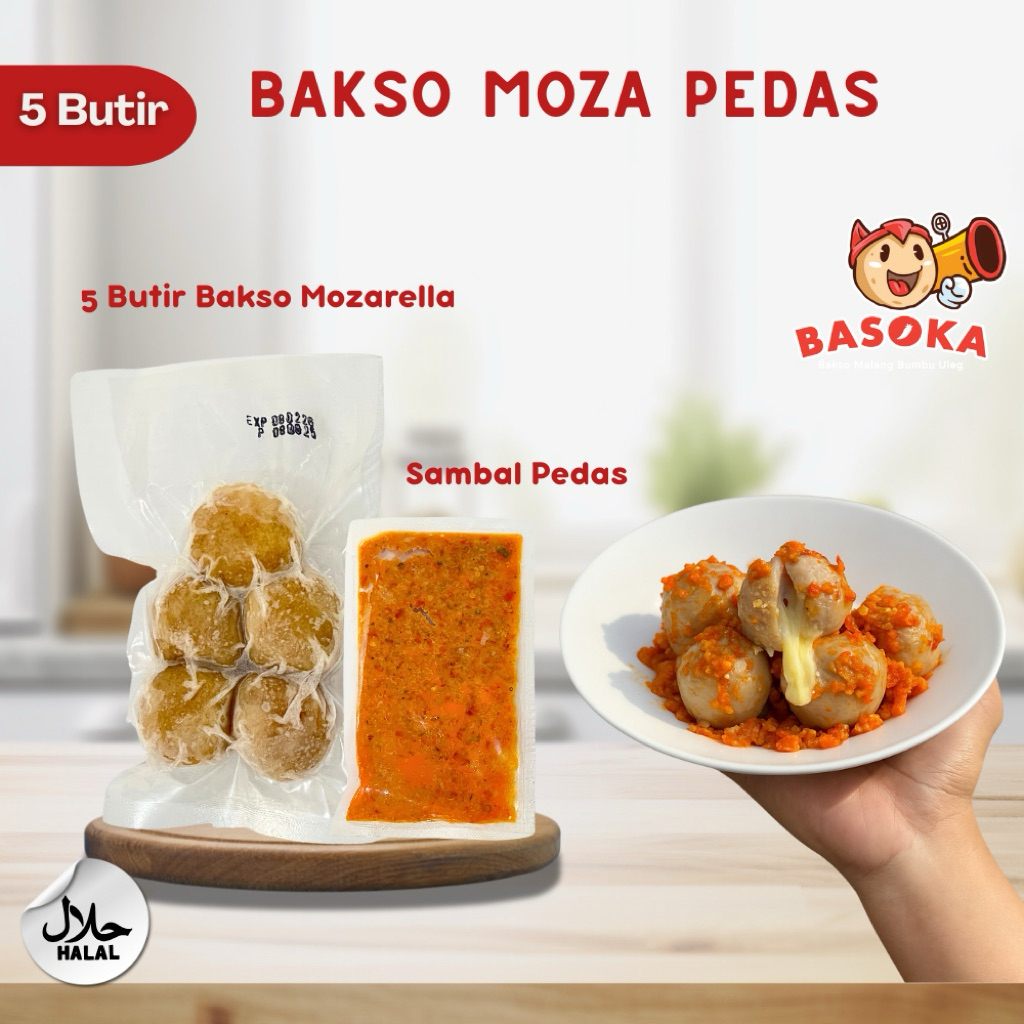 

Bakso Keju muncrat Mozarella sambal geprek pedas