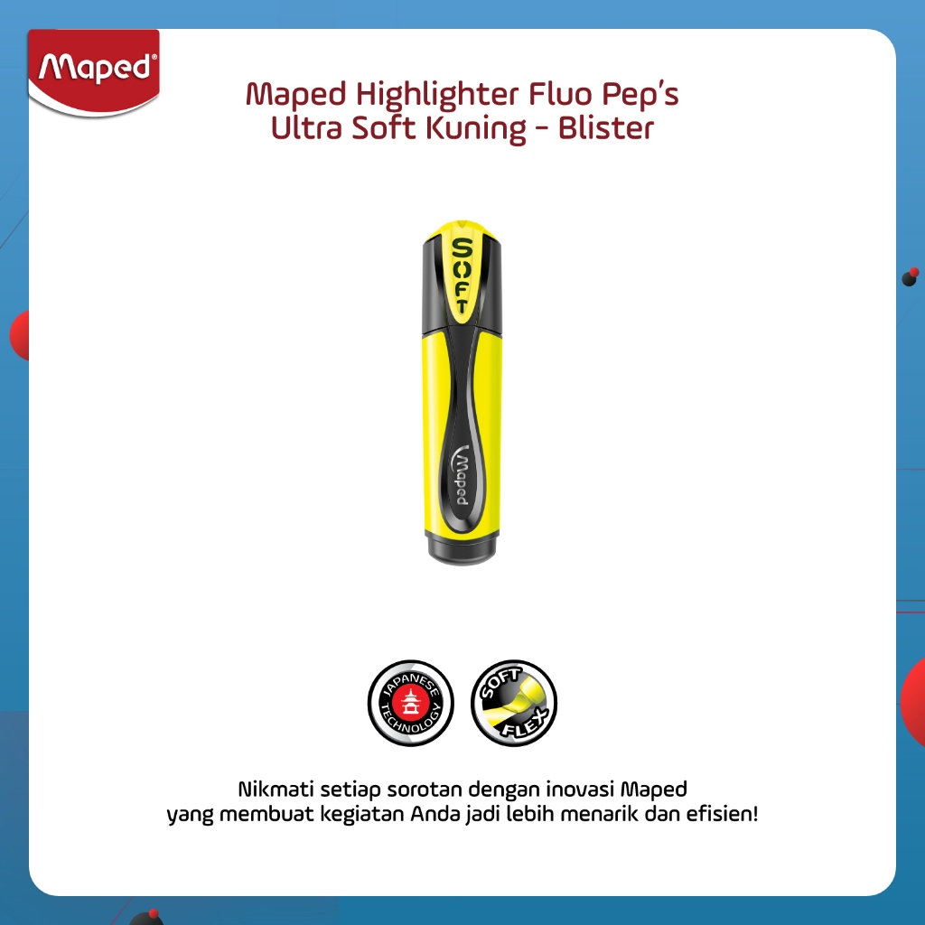 

Maped Highlighter Fluo Peps Ultra Soft Kuning - Blister