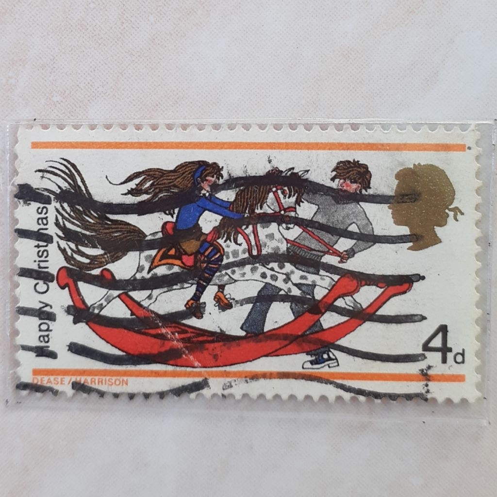 

(I1) Perangko Inggris Britania Raya & Irlandia Raya Christmas 1968 - Children's Toys (Rocking Horse) Tahun 1968
