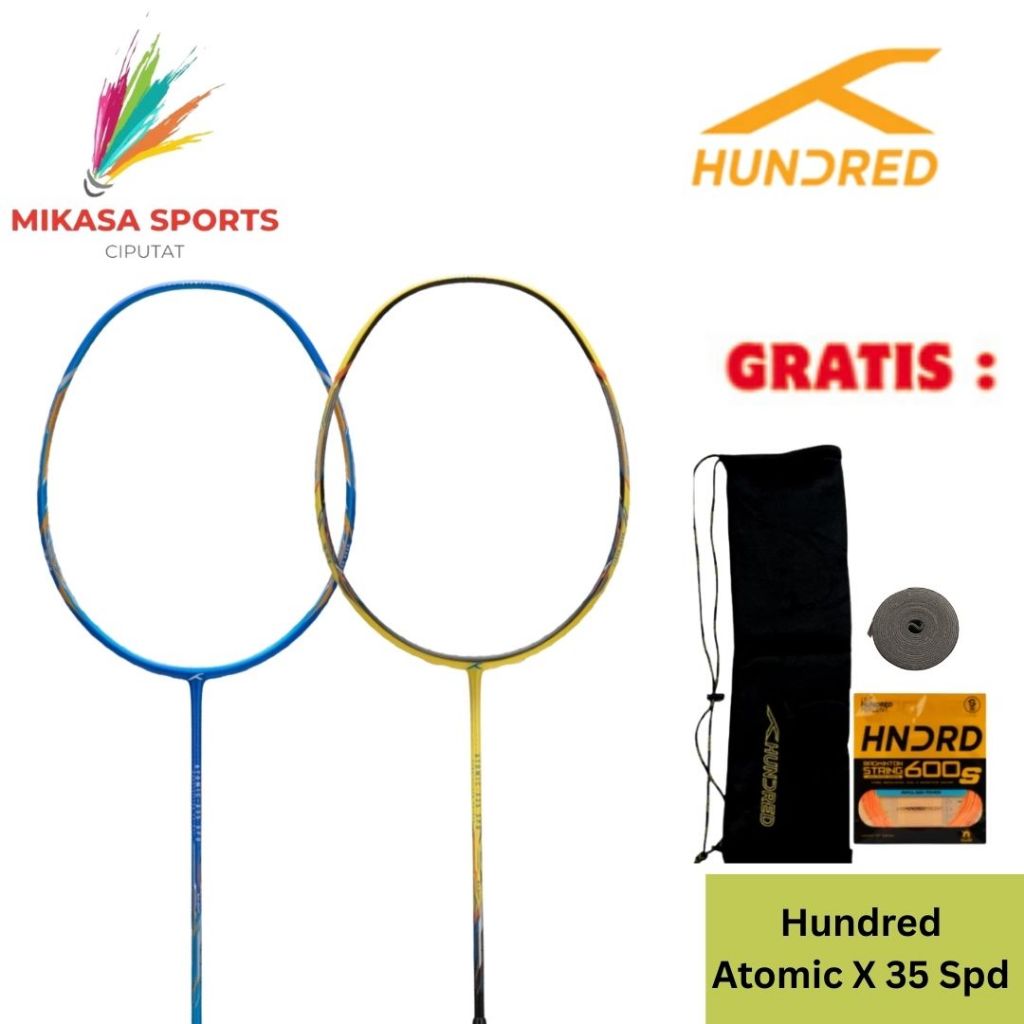 Raket Badminton HUNDRED ATOMIC X 35 SPD ORIGINAL