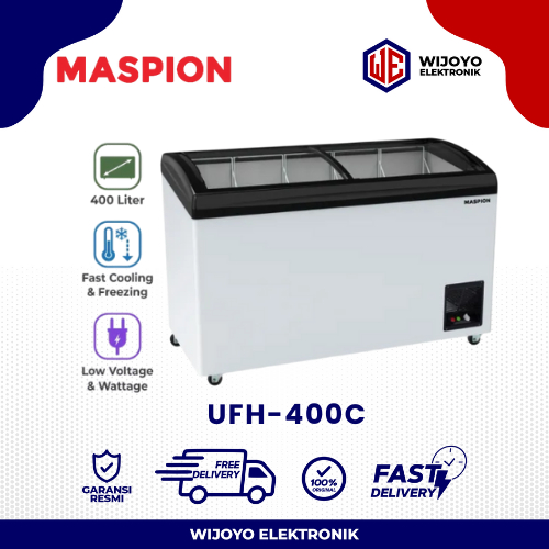 Maspion Sliding Glass Chest Freezer 400 Liter UFH-400C