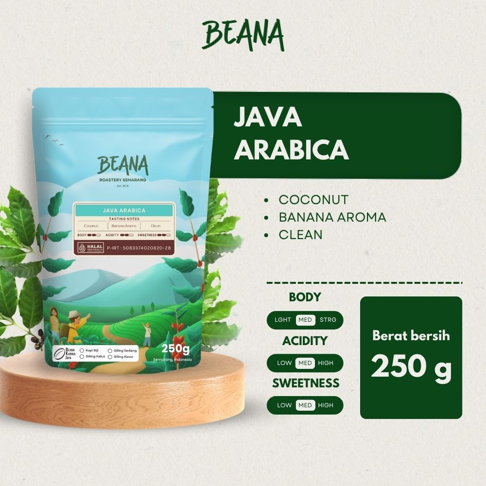 

Beana Roastery - Java Arabica Coffee Roasted Beans | Biji Kopi Bubuk 250gr