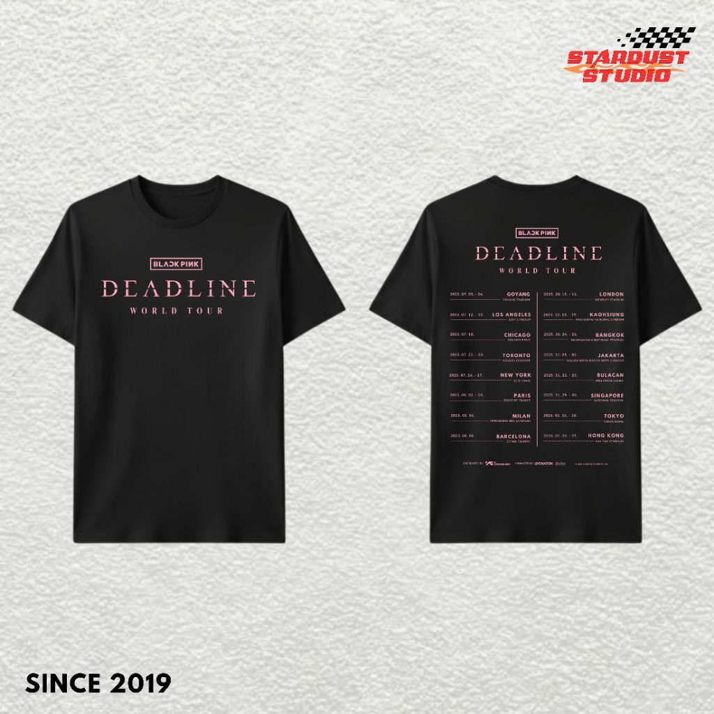 Stardust Kaos Blackpink Deadline World Tour/ Blackpink Merch / Deadline World Tour / Basic Tshirt Un
