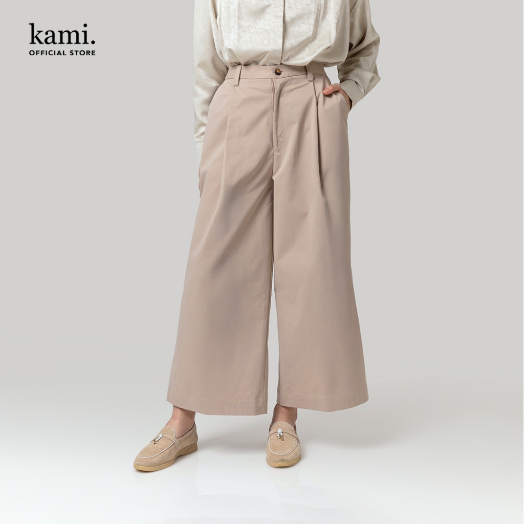 Kami Yuko Wide Leg Pants Plain Celana Panjang Wanita