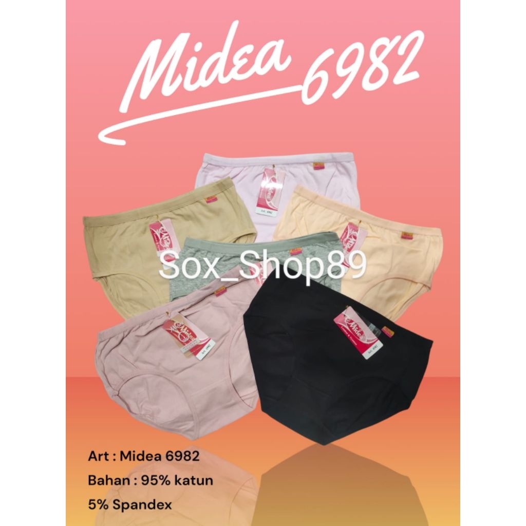 Celana Dalam Wanita Midea 6982 & Selica 6982_CD wanita isi 3pcs,6pcs,12pcs_CD wanita katun