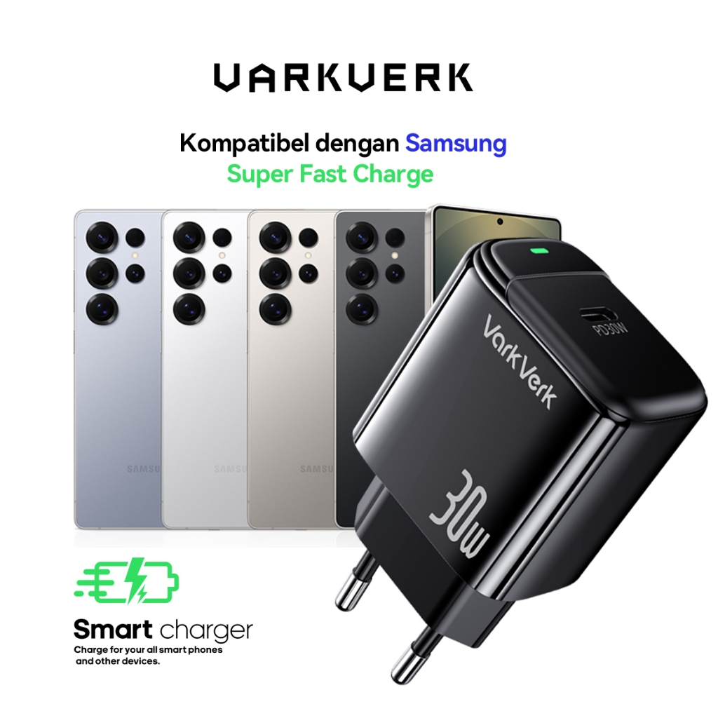 VarkVerk(TC-06) For Samsung PENGISI DAYA SUPER CEPAT PD 30W Type C Charger / PD 30 Watt Fast Chargin