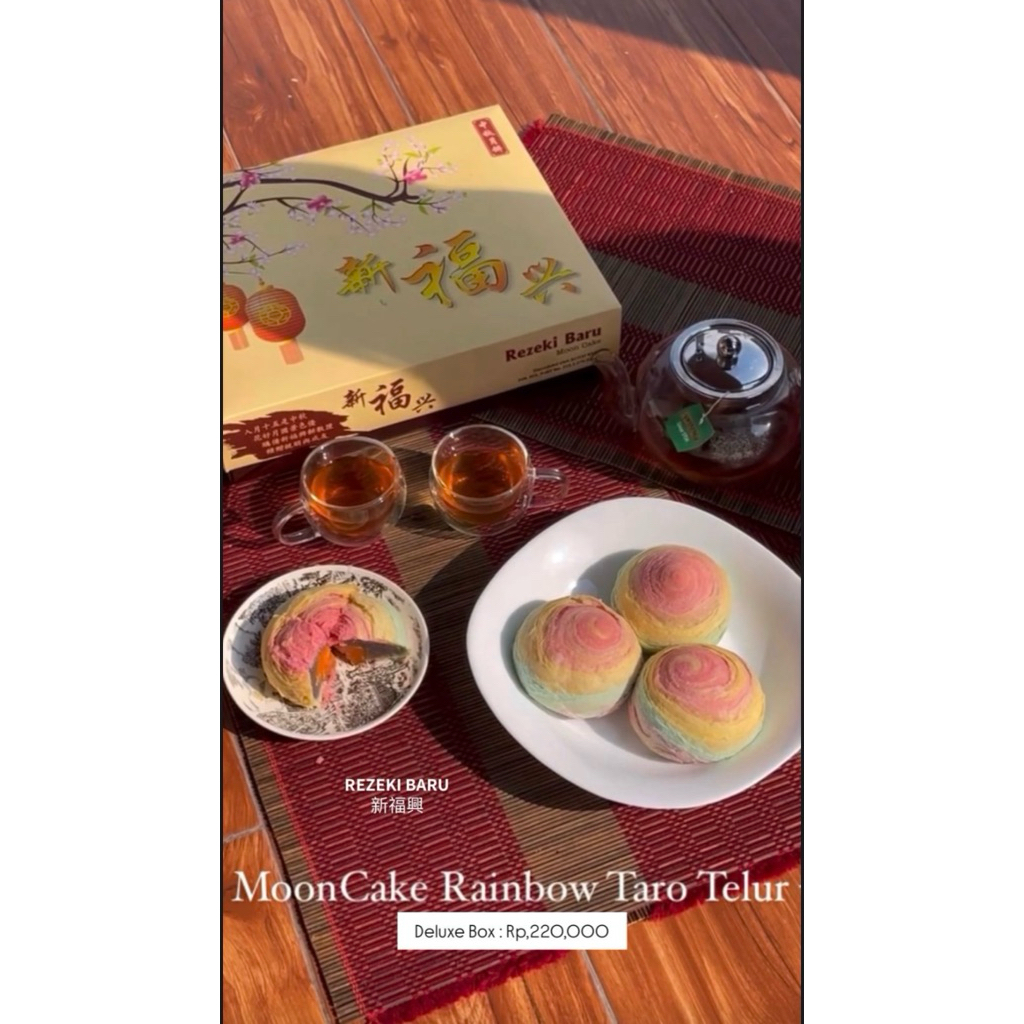 

MOONCAKE KUE BULAN REZEKI BARU RAINBOW TARO TELUR MOONCAKE