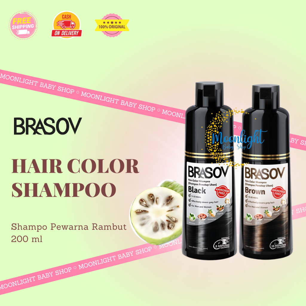 Brasov Colour Shampoo 200ml - Shampo Pewarna Rambut Botol