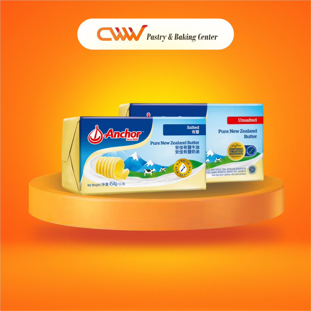 

Anchor Pure Butter Salted Unsalted Mentega Block Tawar Asin 200g Mpasi Kue Cake Roti Cookies Pastry