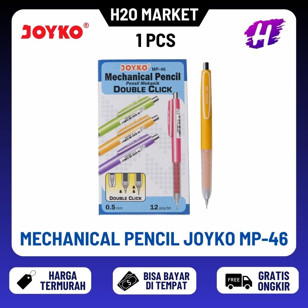 

❤️H2O❤️ PENSIL MEKANIK / MECHANICAL PENCIL JOYKO MP-46 DOUBLE CLICK 0.5MM ( 1 pcs )