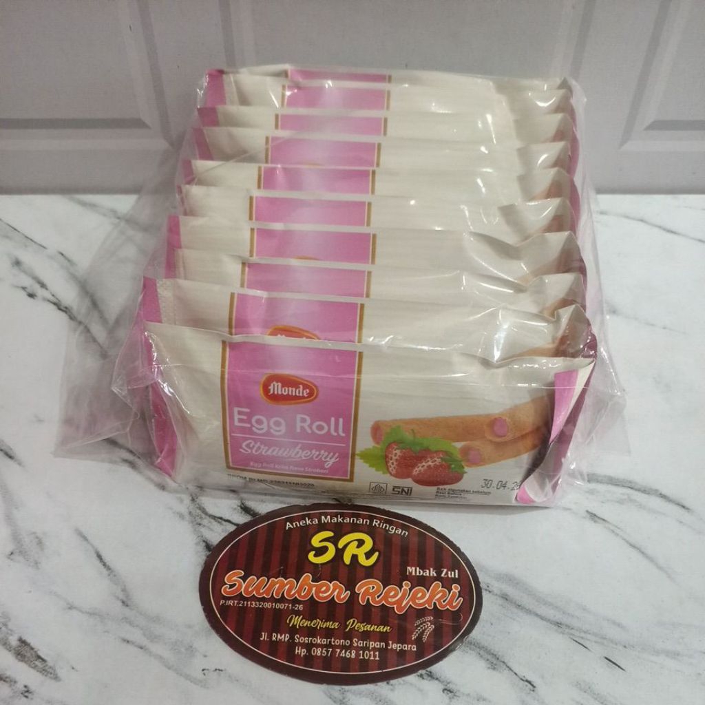 

MONDE EGG ROLL STRAWBERRY ISI 10 PCS BERAT 350 GRAM