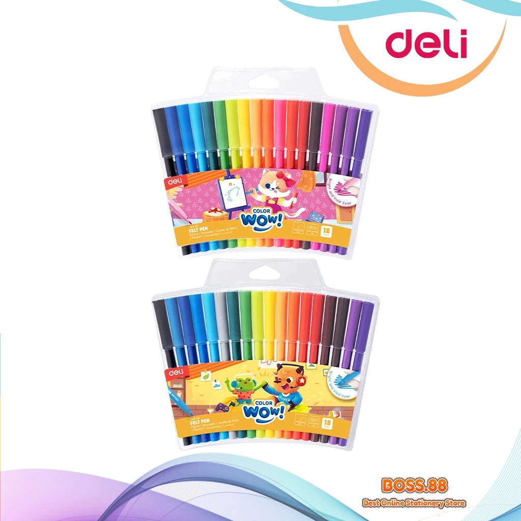 

FELT PEN DELI 18 WARNA C165-18 (1 SET)
