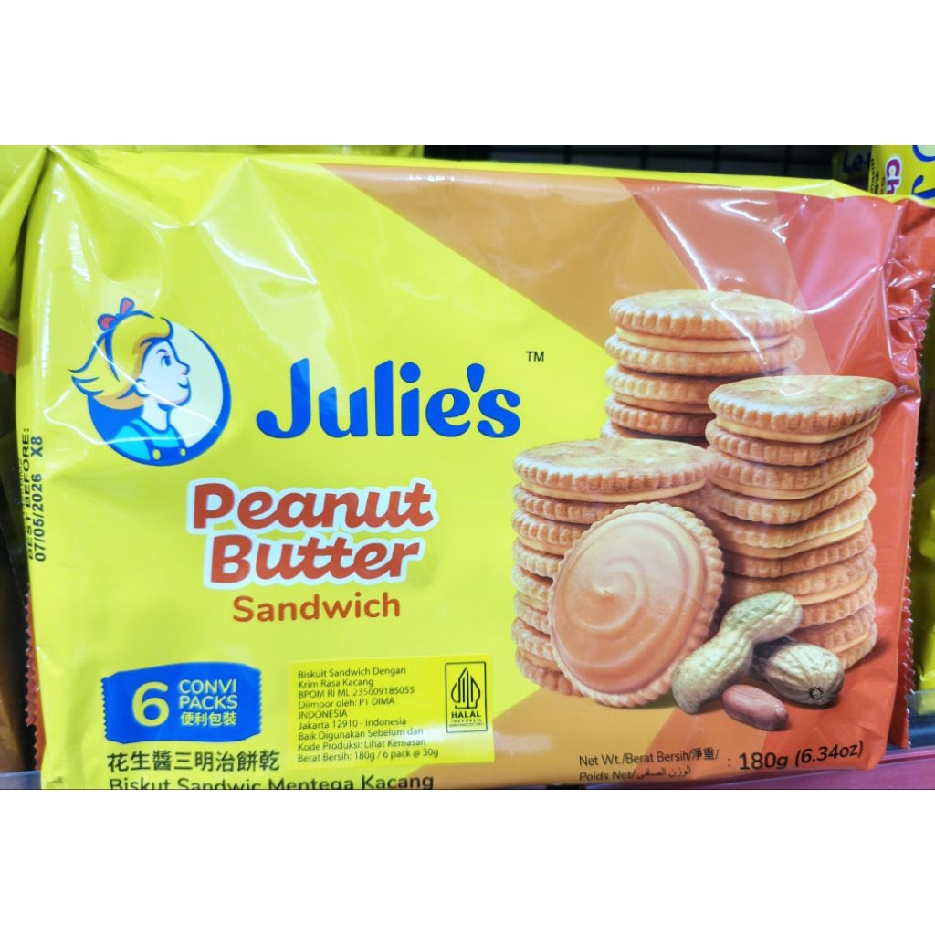 

Julie's Peanut Butter Sandwich 180gr in 6 convi packs