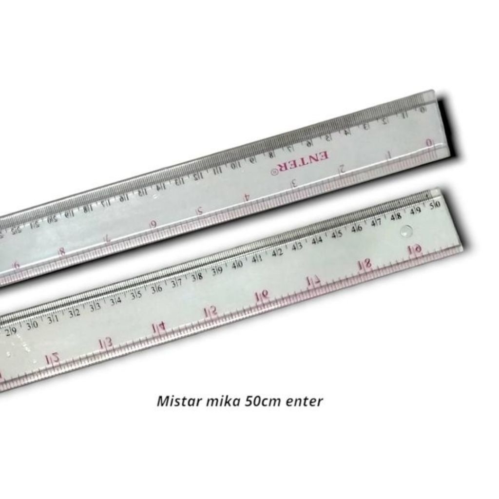 

Mistar/ Penggaris Plastik 40cm, 50cm, 60cm Enter Tebal