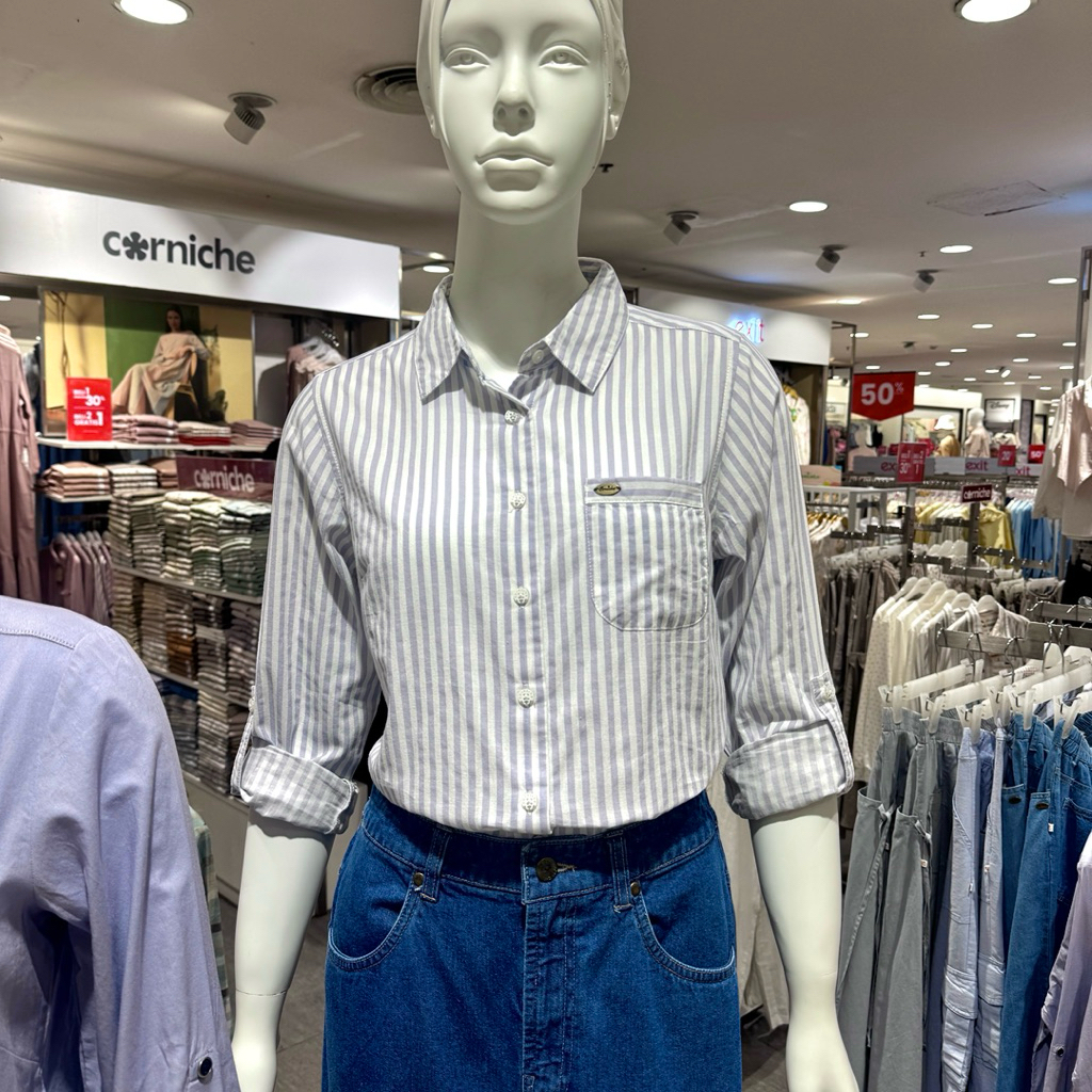 CORNICHE - NEW Kemeja Blouse Salur Wanita (S-XL)