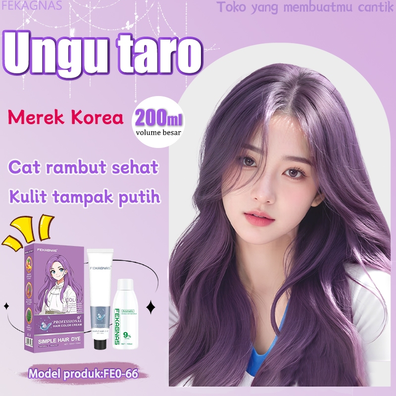 【Korean stylish】FEKAGNAS Ungu taro cat rambut 200ml Kulit tampak putih(cat rambut,cat rambut ungu,bl