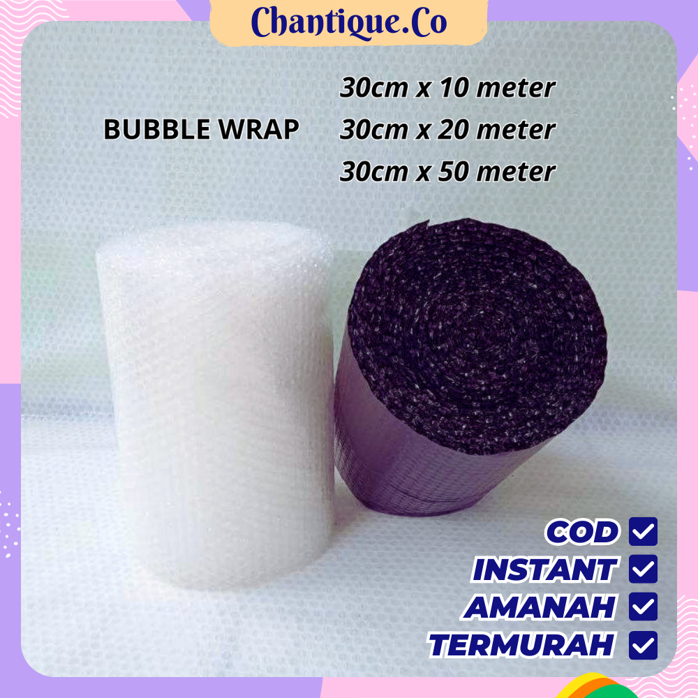

[READY INSTAN] Bubble Wrap Bening Grade A+ Premium/ Bubble Wrap Hitam Pembungkus/ 30cm x 10 Meter, 30cm x 20 Meter, 30 x 50 meter