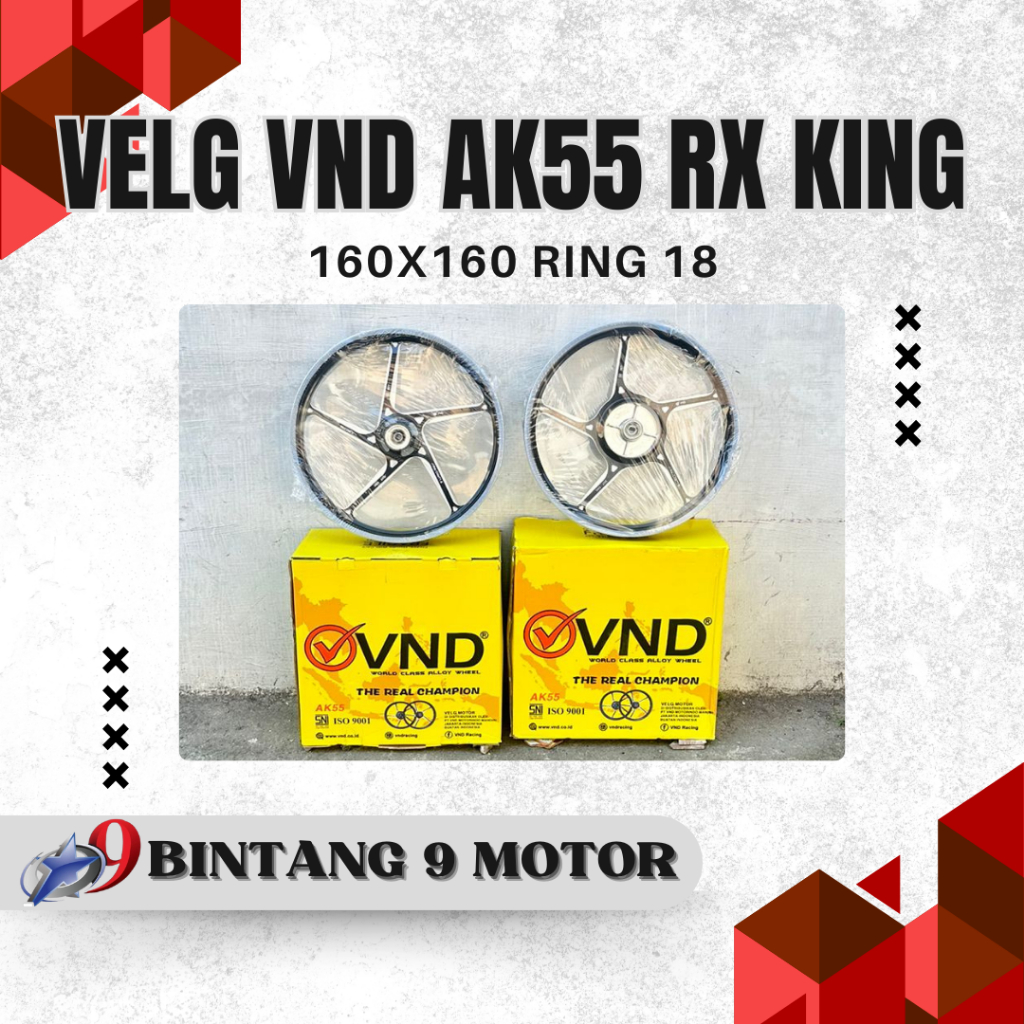 VELG VND TYPE AK55 RX KING 160x160 RING 18-BINTANG SEMBILAN MOTOR