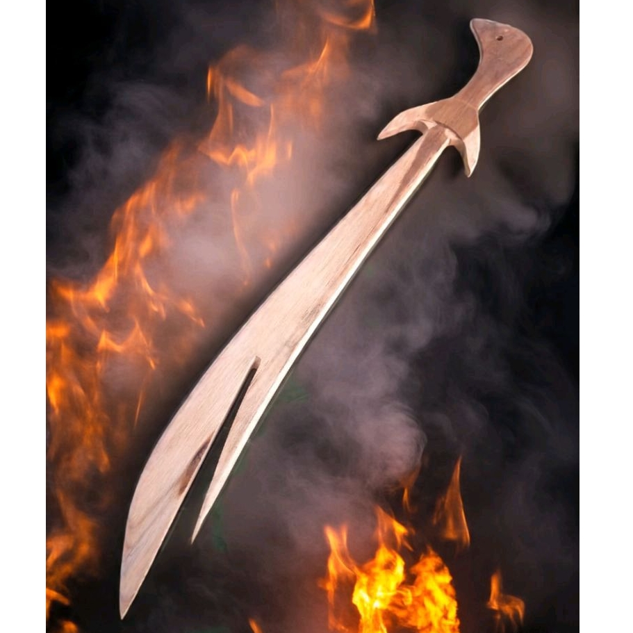 pedang mainan, pedang kayu , bermata dua , panjang 70cm