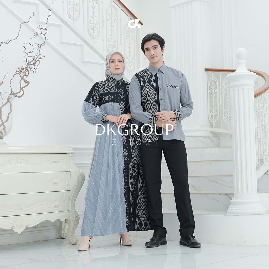 [READY STOK] Set couple baju prewed, raya dress kemeja ethnic tenun troso, gamis raya tenun troso, d