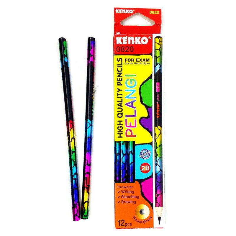 

[150GR] KENKO 0820 PENSIL RAINBOW 2B / PENSIL KENKO KAYU ISI 12 PCS / PENSIL KENKO WARNA WARNI