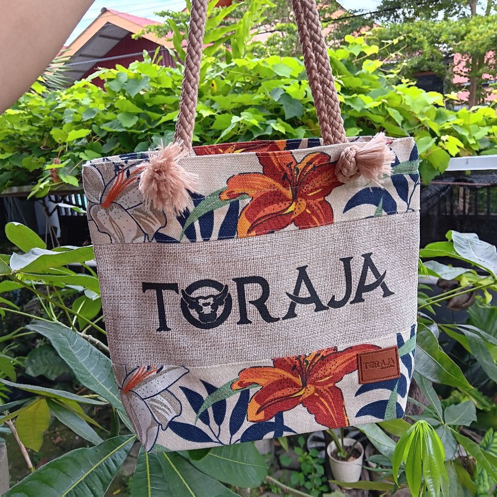 Tas Tenteng Toraja Kecil Floral Summer Tas Pantai Kecil
