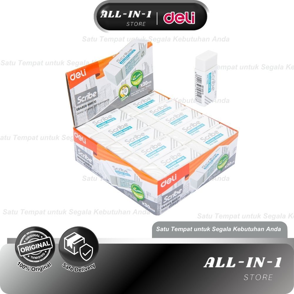 

Deli Eraser / Penghapus Pensil Putih Bebas PVC Bebas Debu Tidak Beracun 1 pcs EH00110
