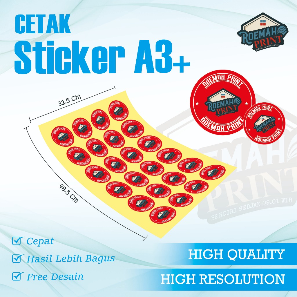 

Print Stiker Label A3+ Custom - Praktis & Berkualitas Terbaik