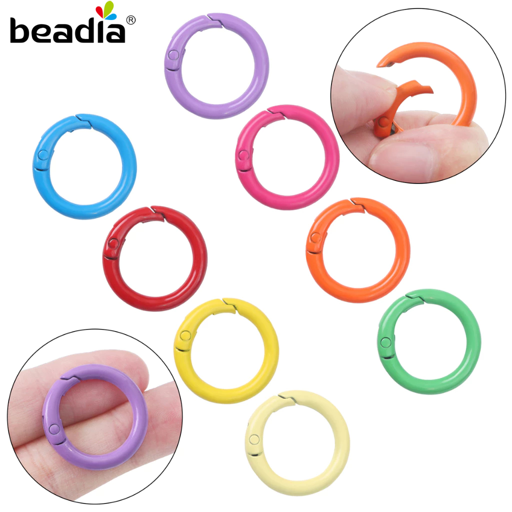 Beadia 2Pcs Ring Clasp 25mm | Carabiner Hook Kait Mata Ring | Untuk Kalung Gelang Tas Dog Chain Gant