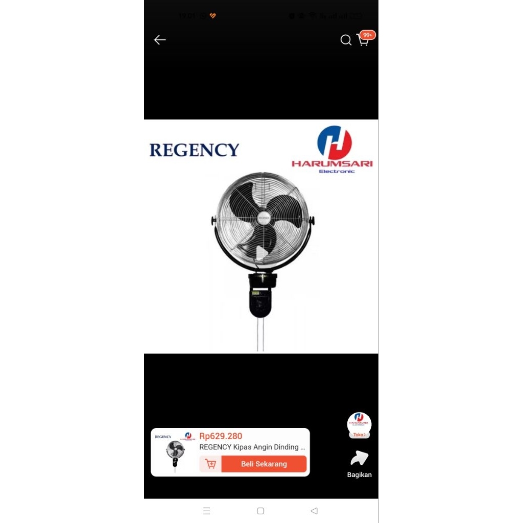 Regency Kipas Angin Tembok 20 inch