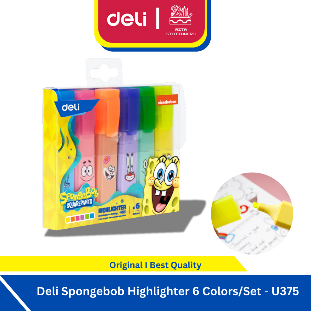

Deli Spongebob Highlighter stabilo set isi 6 warna lucu anak sekolah kuliah - U375