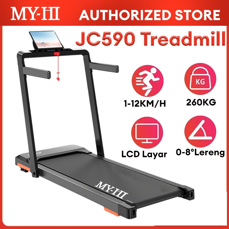 Ready Stock  Treadmill electric low watt JC590 Treadmill Portable incline elektrik lipat