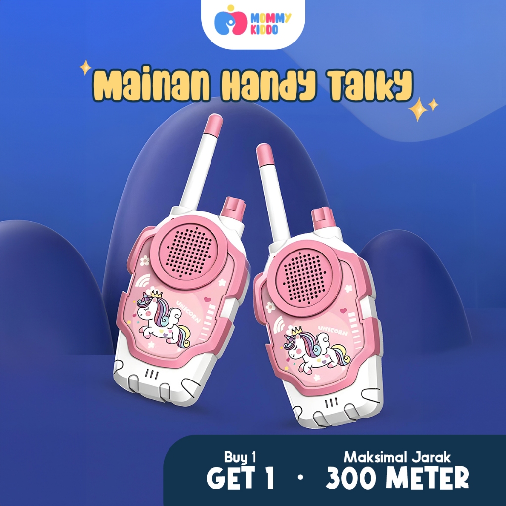 MOMMYKIDDO Mainan Anak Handy Talky Wireless Walkie Talkie 2pcs Jarak Hingga 300 Meter
