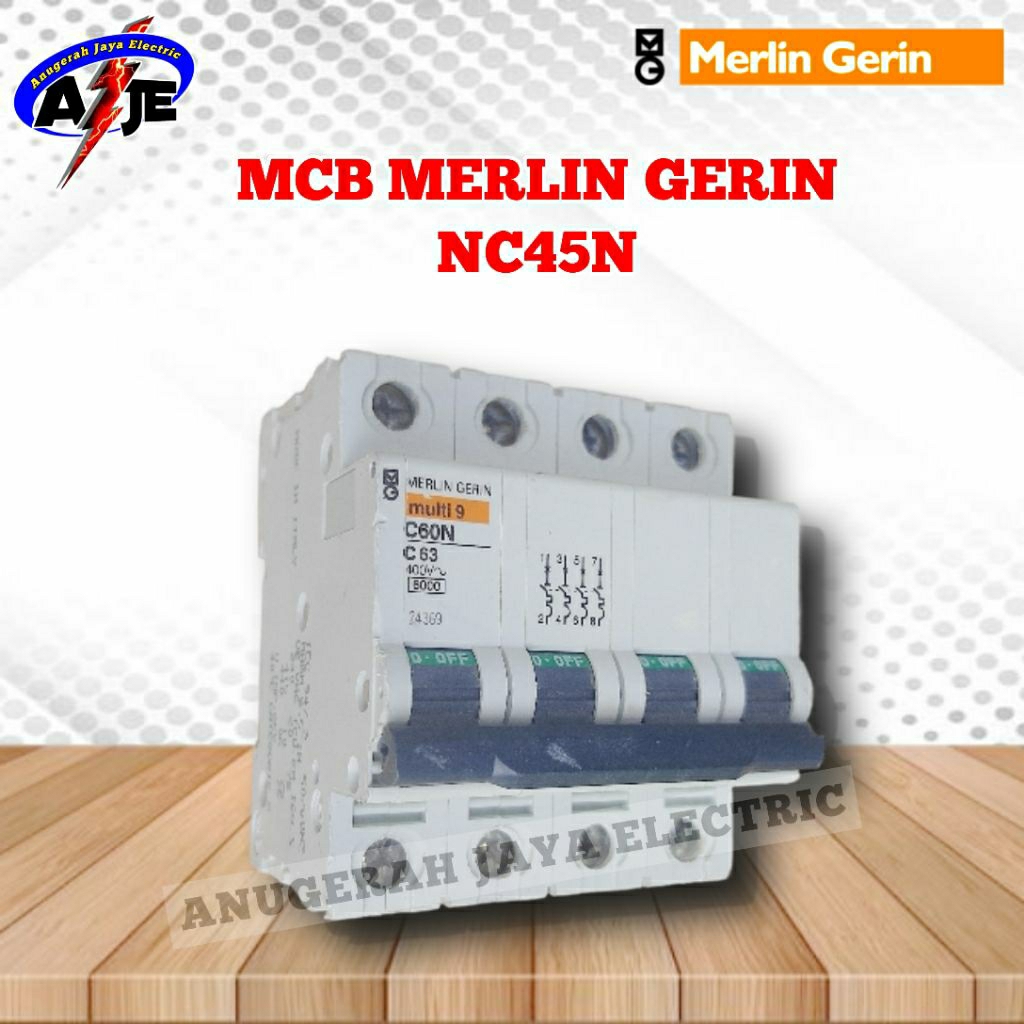 MCB MERLIN GERIN NC45N 4PHASE. TERSEDIA 63A. KUALITAS ORIGINAL.