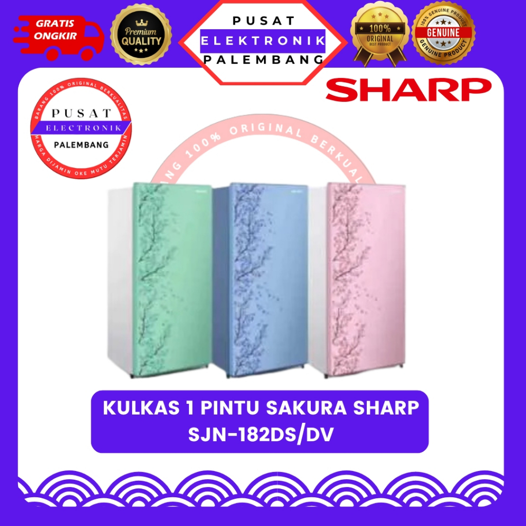 KULKAS 1 PINTU SHARP SJ-N182DS/DV MOTIF SAKURA KULKAS 1 PINTU PALEMBANG