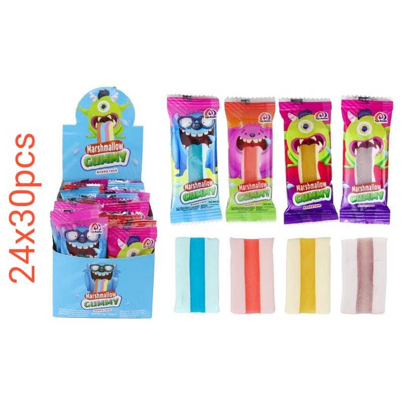 

Marshmallow Gummy Aneka Rasa – Lembut, Kenyal & Manis! Isi 30 Pcs / Box
