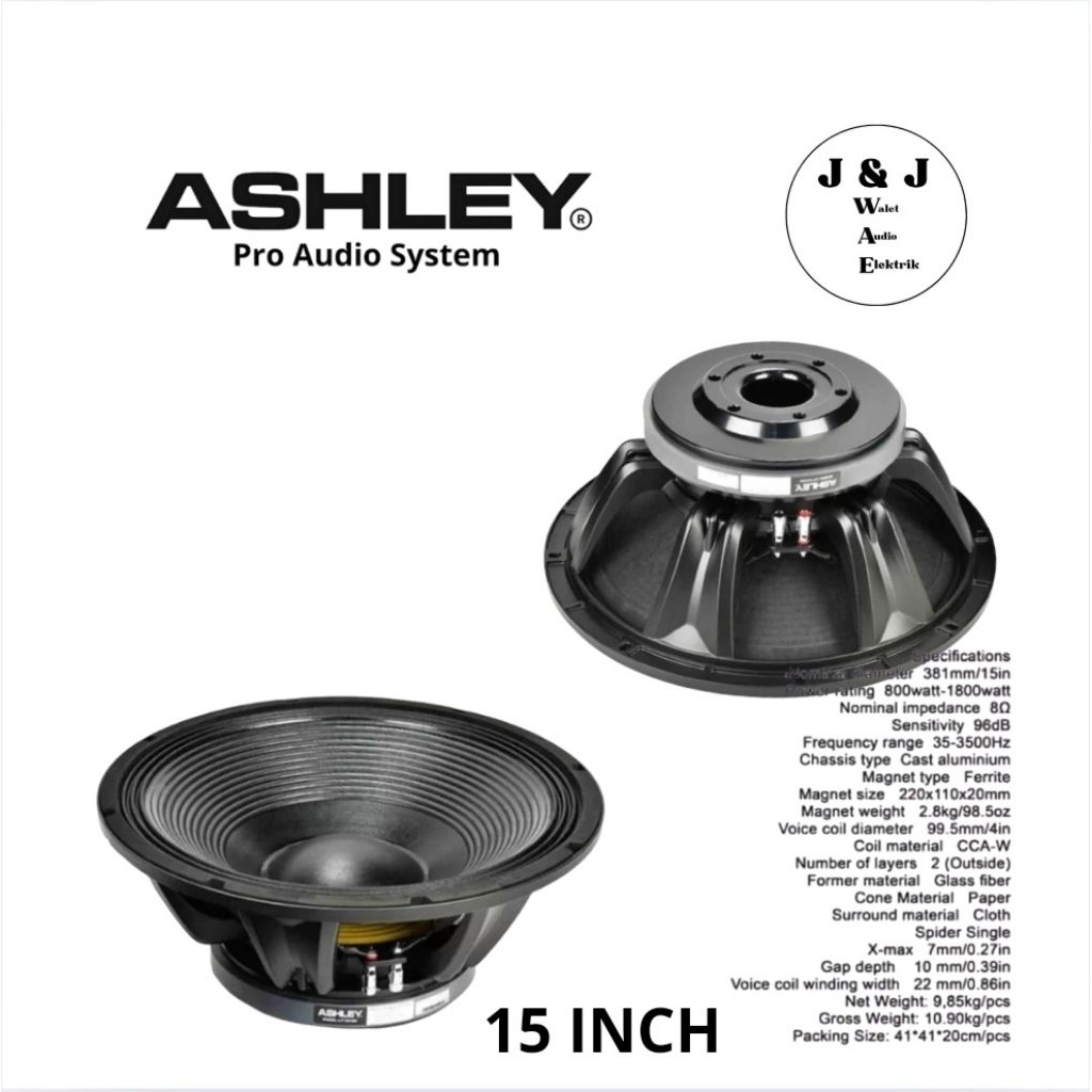 WOOFER SPEAKER ASHLEY 15 INCH LF15V400 WOOFER SPEAKER ASHLEY